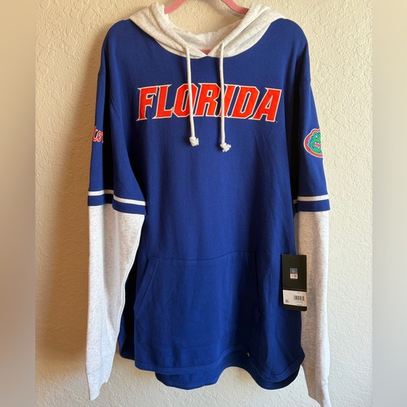 NWT Florida Gators ‘47 BRAND Blue / Gray Pullover Hoodie - Men’s 2XL $125 MSRP